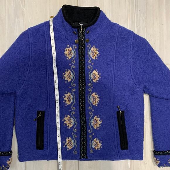 Vintage islandic Design Wool Zip Sweater Size PS - Picture 6 of 8